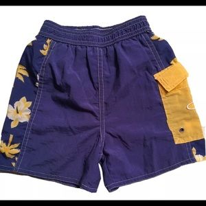 Ocean Pacific OP Toddler Boy Navy & Yellow Swim Trunks, Size 2T